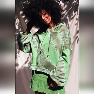 ABACAXI X Anthropologie Jungle Balloon Sleeve Hoodie Embroidered NWOT Medium